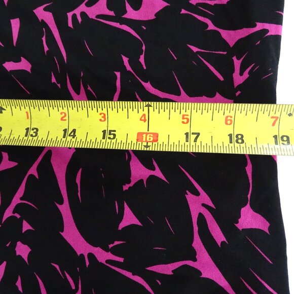 Worthington Black Purple Floral Print Top Women Size L Side Slits Work Casual - Picture 8 of 9